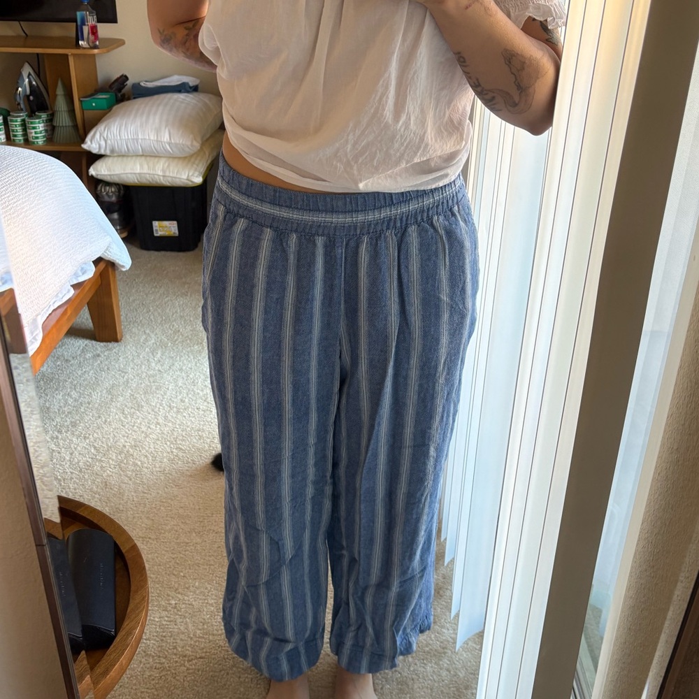 Striped linen pants